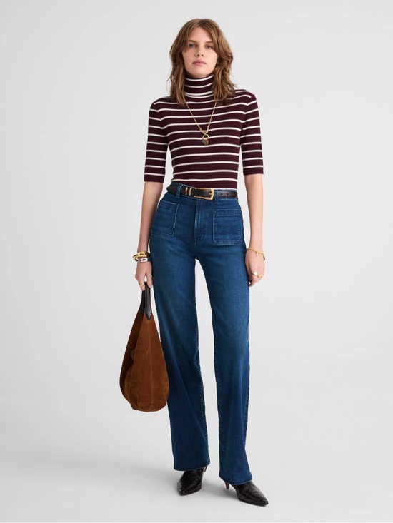 Madewell Denim - Madewell The Emmett Wide-Leg Full Length Nighthawk Wash Size 27